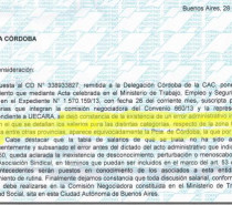 Acuerdo Salarial: Córdoba exige el 28%. Rectificación de Buenos Aires.