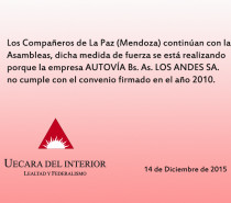 Asambleas Informativas en el Peaje de La Paz (Mendoza)